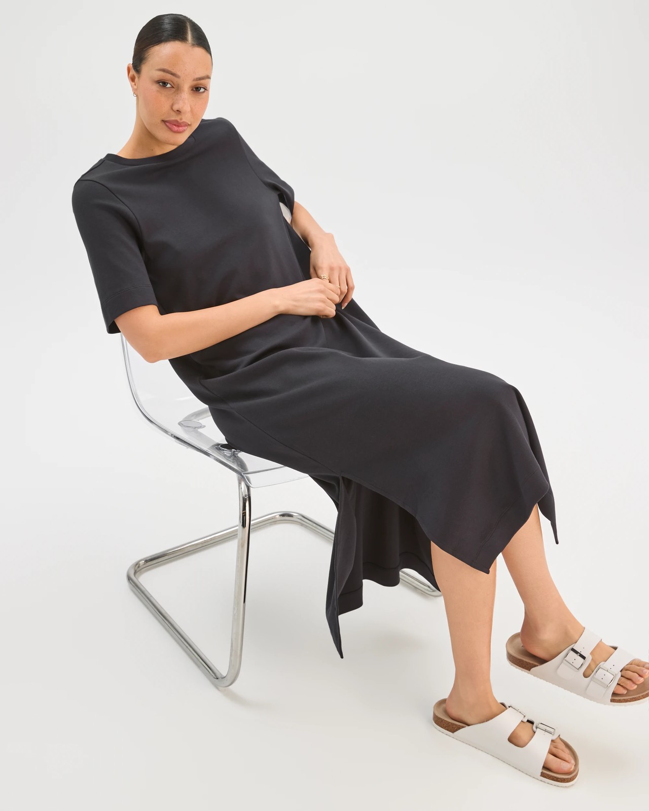 Australian Cotton Maxi T-Shirt Dress - Black 3 of 5