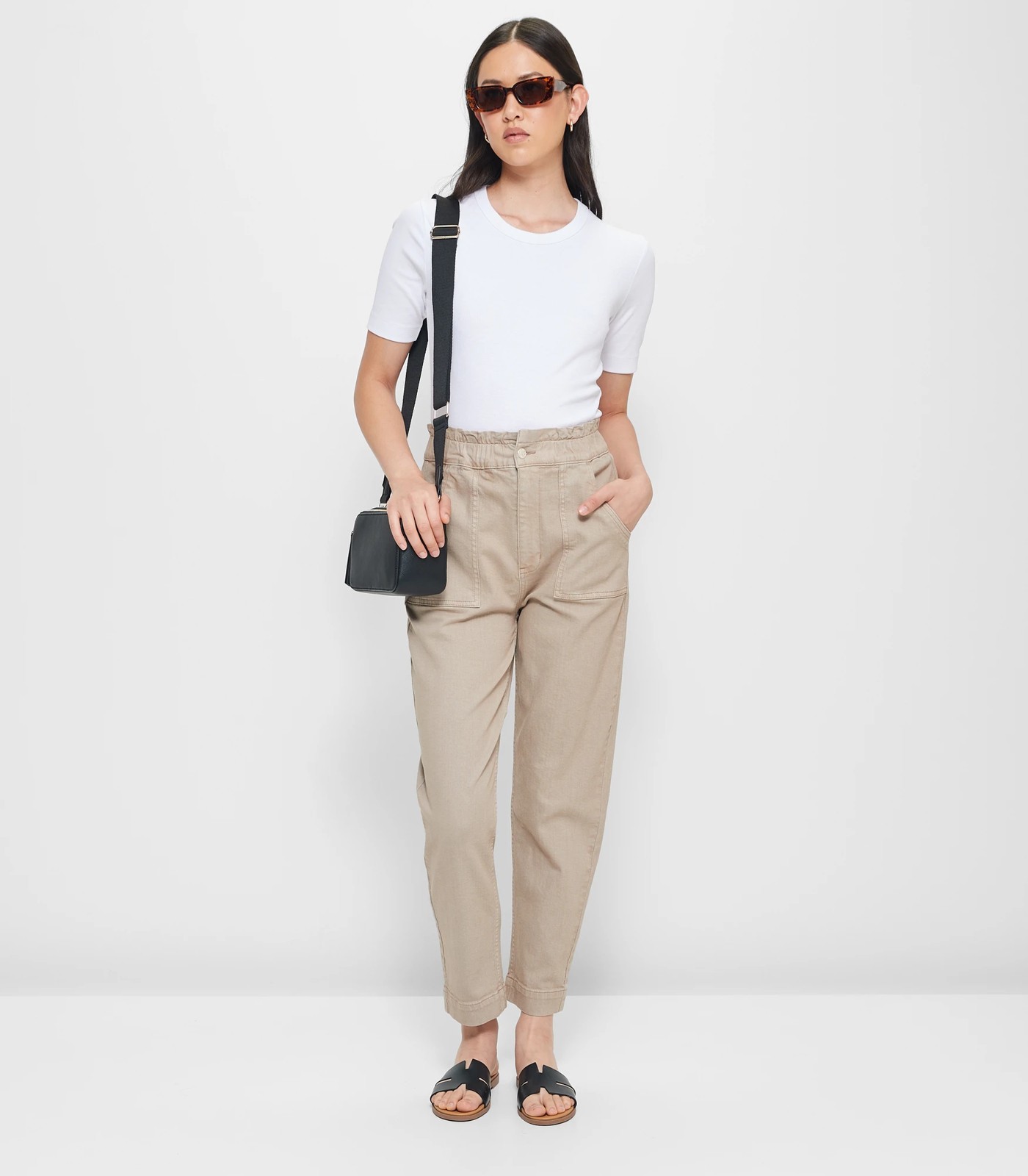 Super High Rise Ankle Length Paperbag Denim Jeans 2 of 5