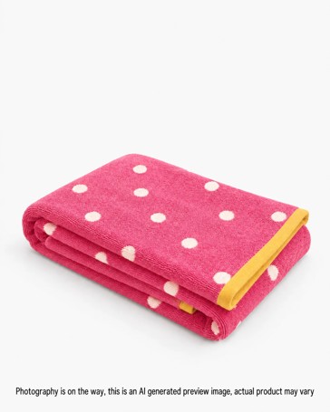 Senna Australian Cotton Polka Dot Bath Towel - Wild Rose