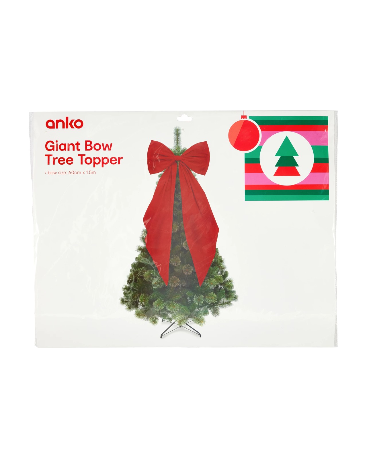Anko Giant Bow Tree Topper - Red 5 of 5