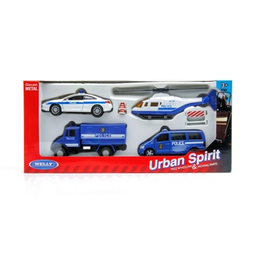 Welly Urban Spirit Free Wheeling & Moving Parts Police City Set