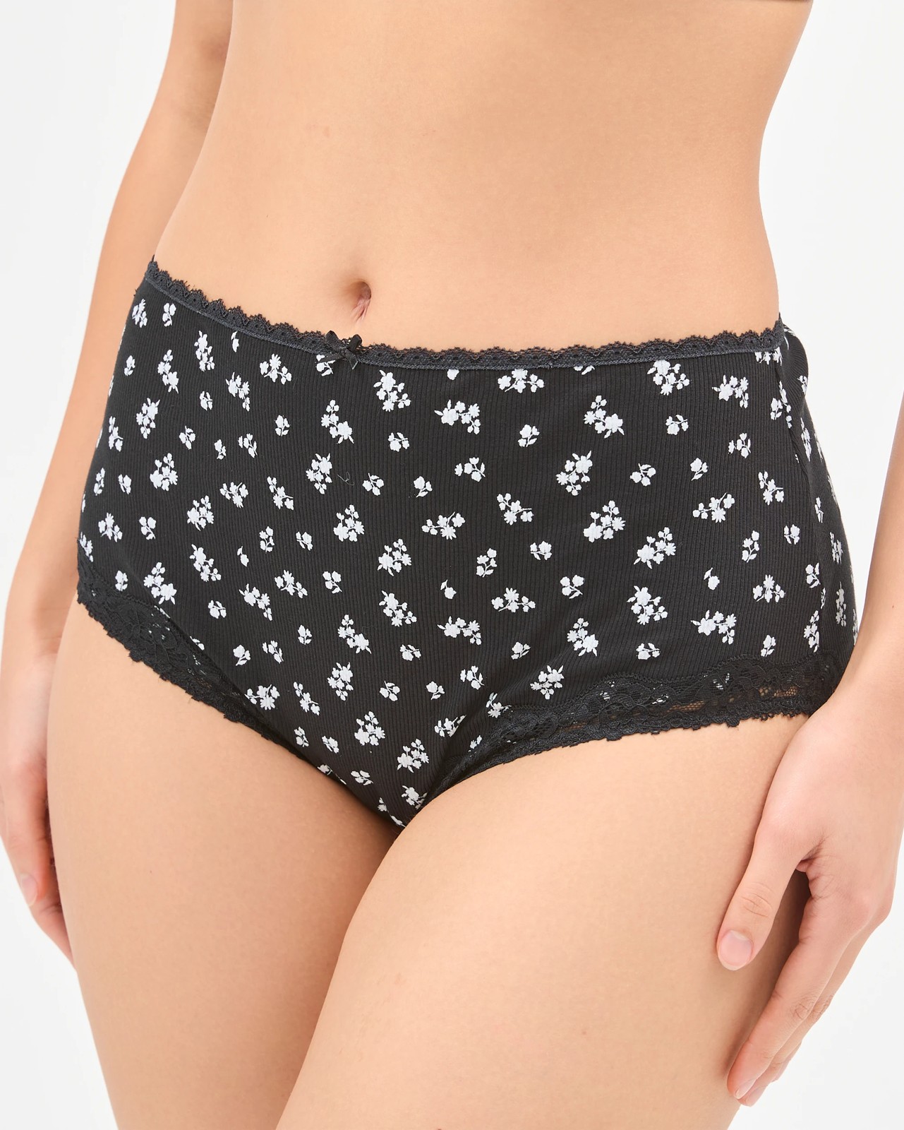 Australian Cotton Blend 3 Pack Full Briefs - Bare Beauty/Gardenia/Black Floral 3 of 4
