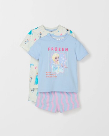 Disney Frozen Organic Cotton 2 Pack Younger Girls Pyjama Set