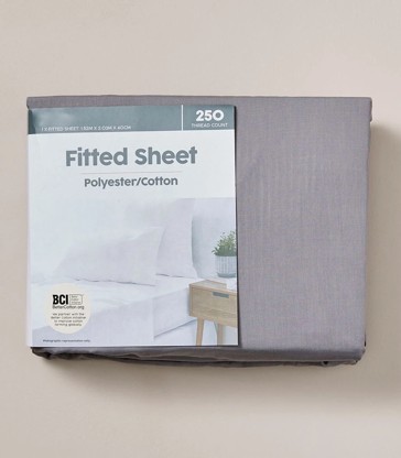 250 Thread Count Polyester Cotton Fitted Sheet