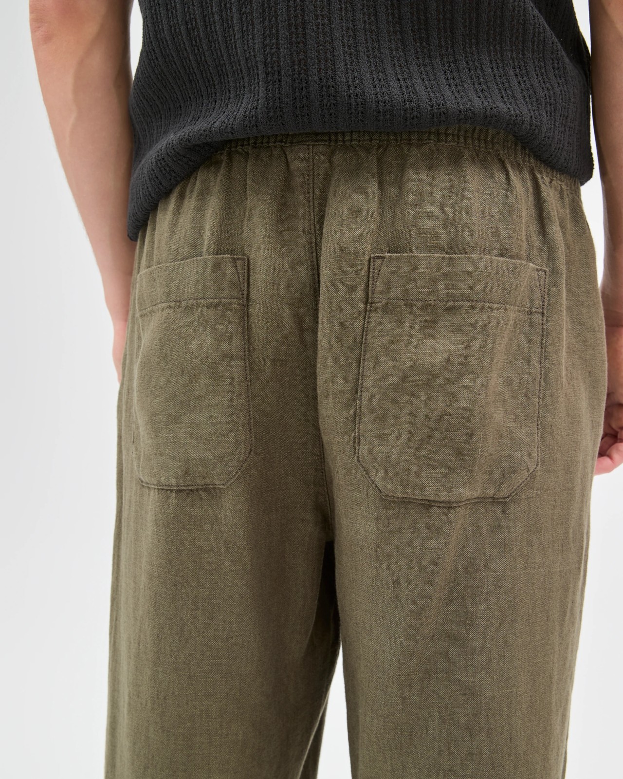 European Linen Wide Leg Pants - Dusty Olive 5 of 6