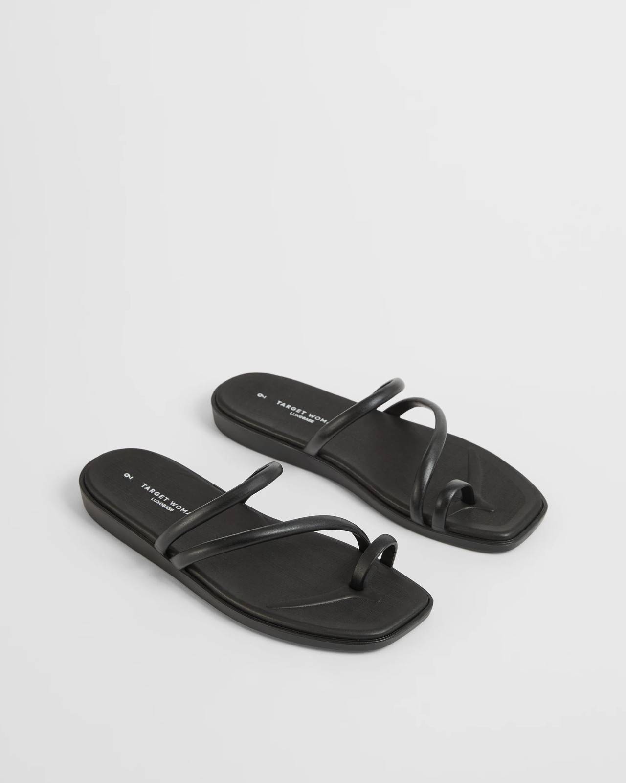 Padded Toe Post Strappy Slides - Black 2 of 3