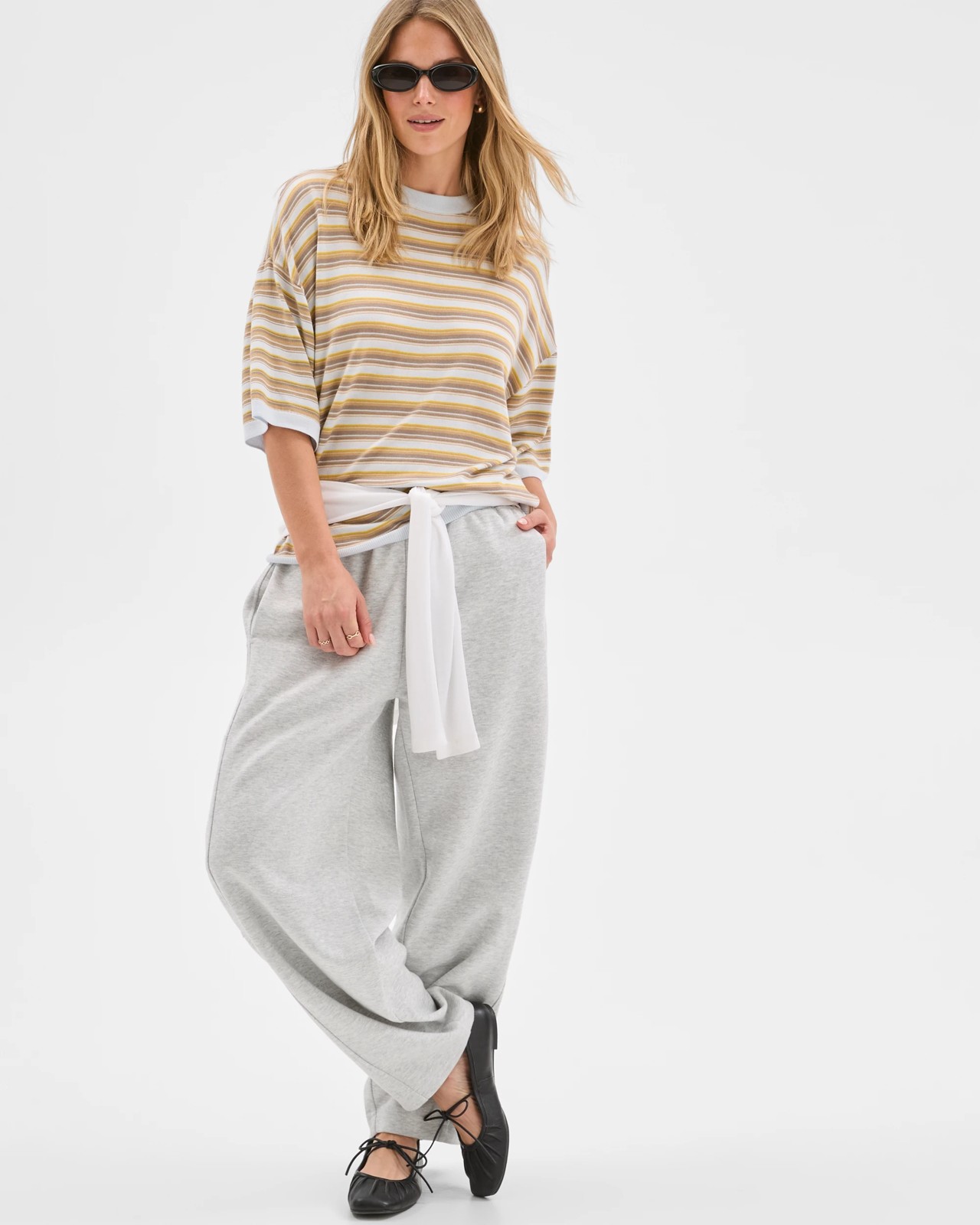 Lily Loves Striped Knit T-Shirt - Glacier 4 of 5
