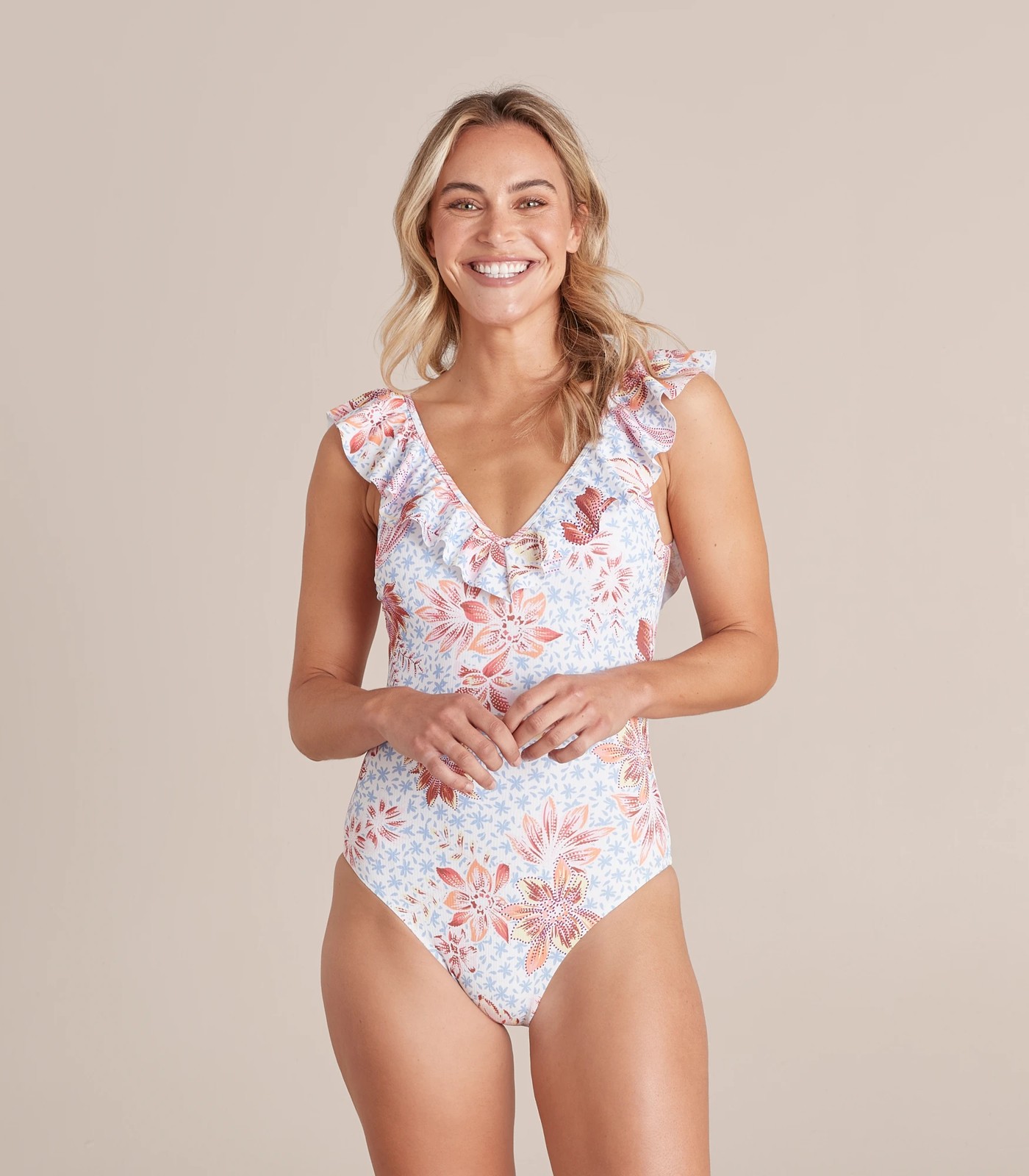 Shape Your Body Plunge Frill One Piece Bathers | Target Australia