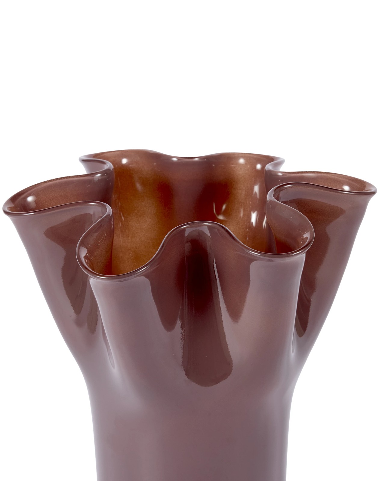 Anko Brown Ruffle Glass Vase 4 of 5