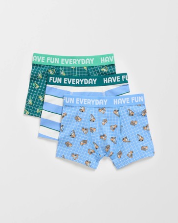 Maxx Cotton 3 Pack Younger Boys Hang Trunks