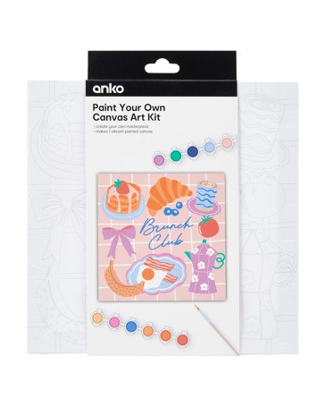 Anko Paint Your Own Canvas Art Kit- Brunch Club