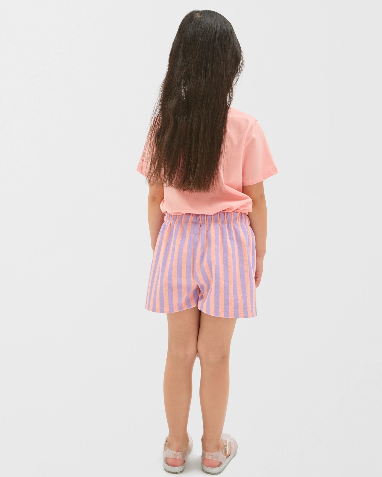 Australian Cotton Blend Fashion Knit Shorts - Purple / Orange 4 of 6