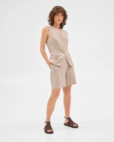 Linen/Tencel Blend Bermuda Shorts - Preview