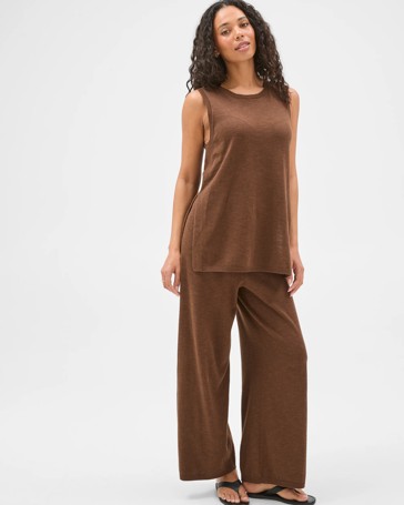 Australian Cotton Blend Wide Leg Knitted Pants