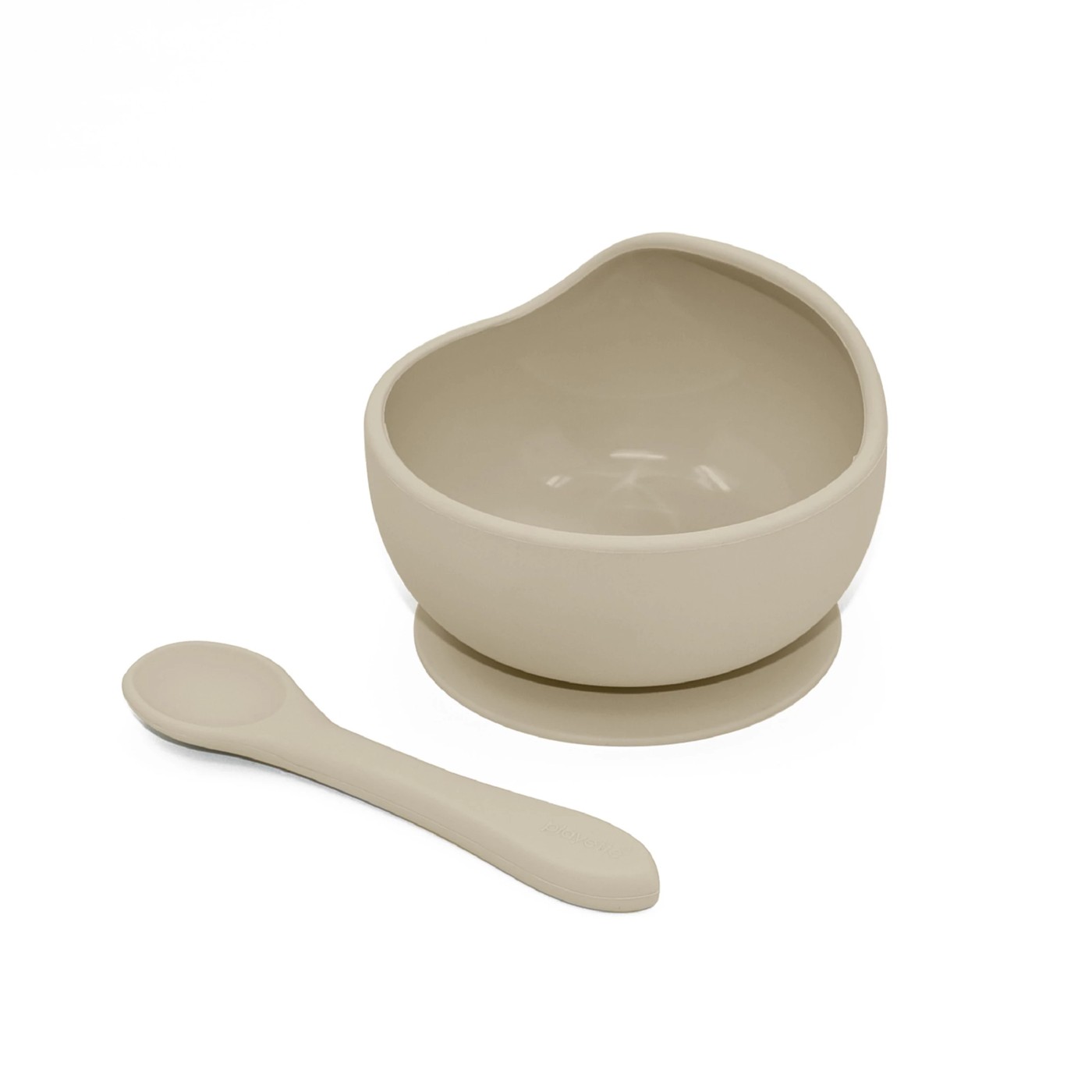 Silicone Baby Bowl & Spoon Set - Sand