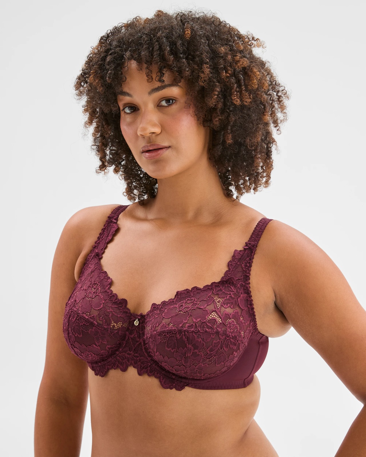 Plus Size Soft Cup Underwire T-Shirt Bra - Winetasting 2 of 4
