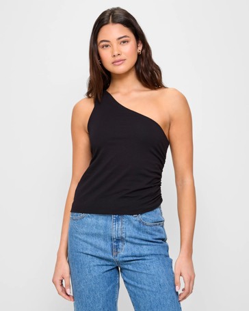 Double Layer One Shoulder Tank Top - Lily Loves