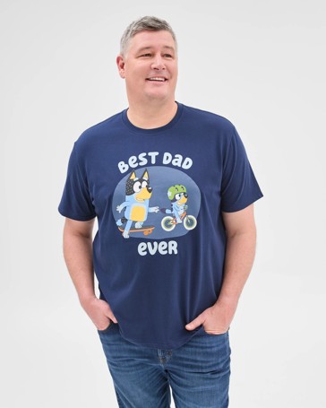 Plus Size Australian Cotton Bluey Best Dad Ever T-Shirt