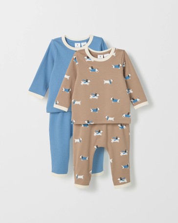 Baby Organic Cotton 2 Pack Knit Pyjama Set