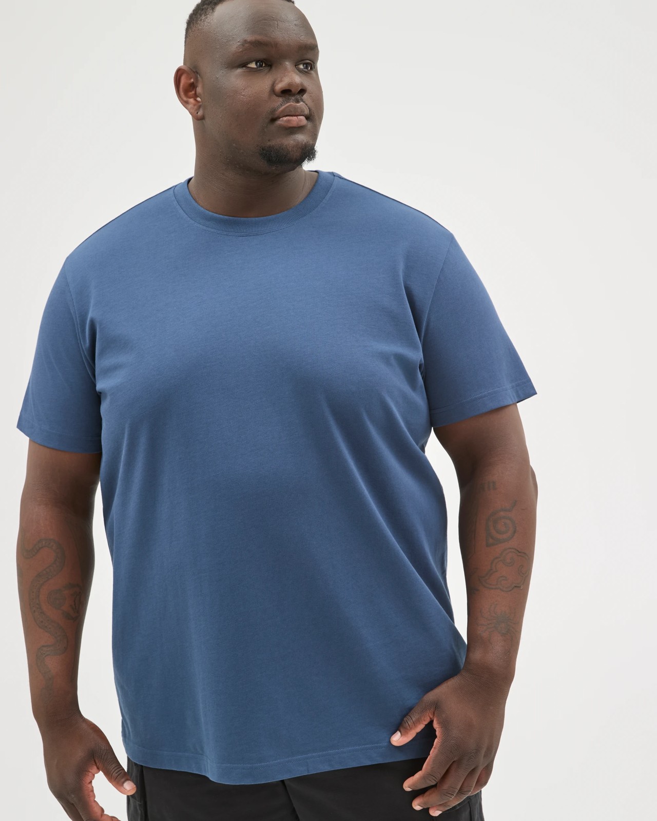 Plus Size Australian Cotton Heavyweight Relaxed T-Shirt - Navy 5 of 5