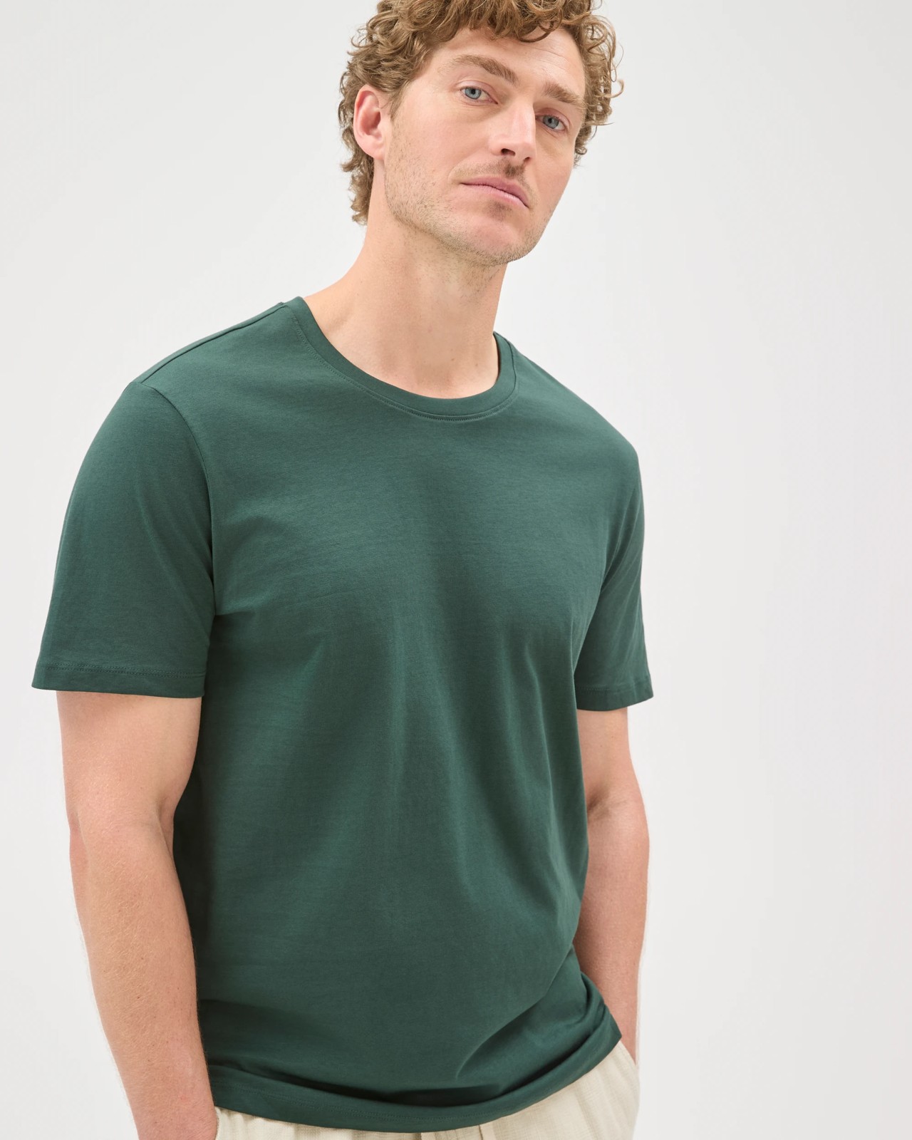 Australian Cotton Crew Neck T-Shirt - Hunter Green 6 of 6