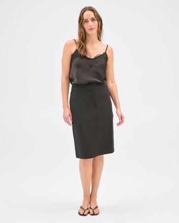 Preview Linen Blend Tailored Pencil Skirt
