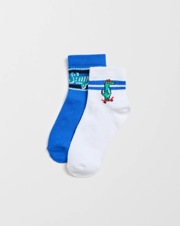 Maxx 2 Pack Kids Casual Quarter Crew Socks