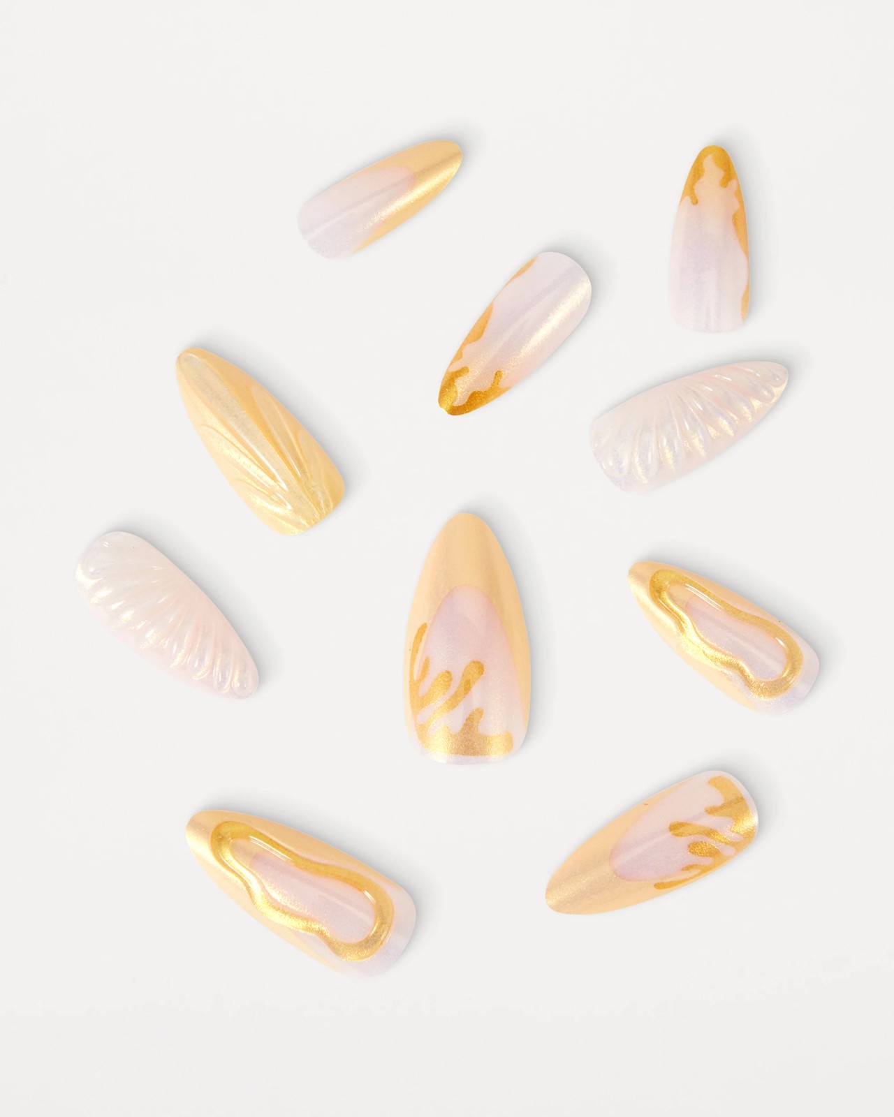 OXX Beauty 24 Pack Artificial Nails with Adhesive, Pointed Stiletto Shape - 3D 2 of 4