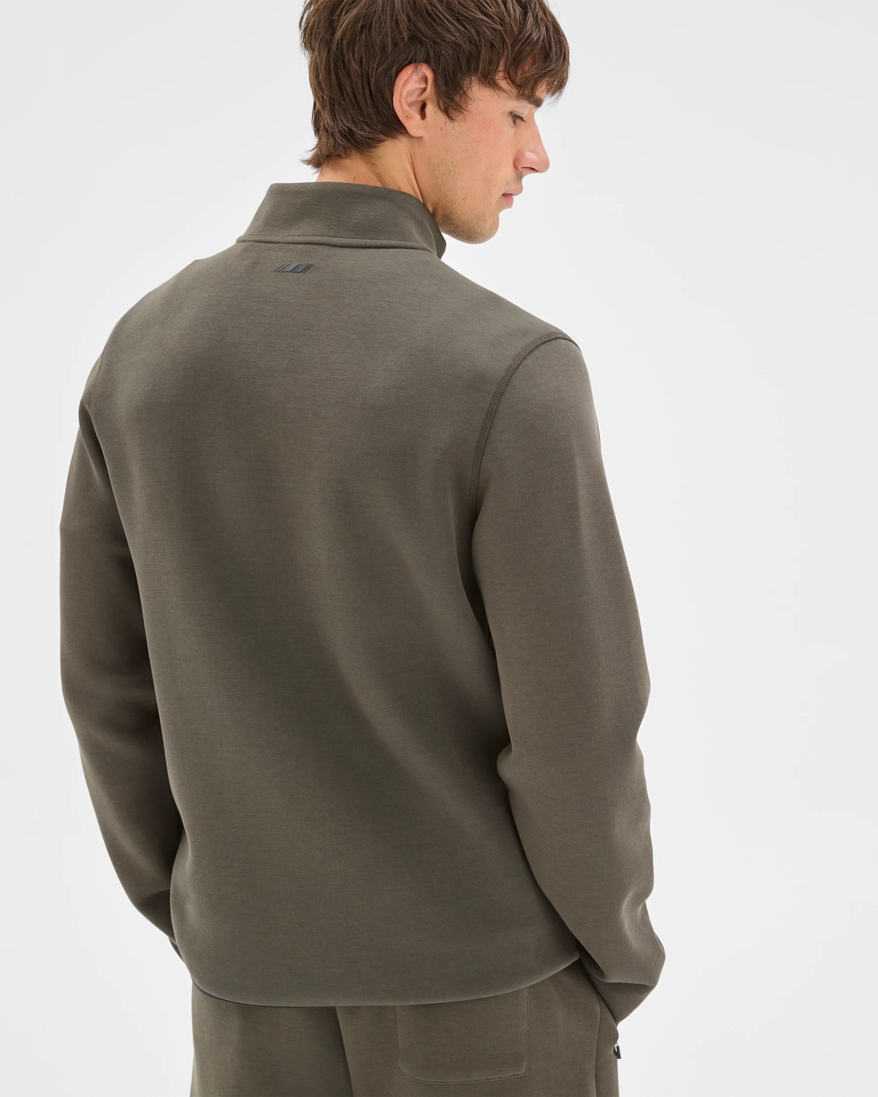 Active Australian Cotton Blend Tech Quarter Zip Jumper - Khaki 6 of 6
