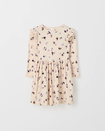 Australian Cotton Long Flutter Sleeve Core Dress