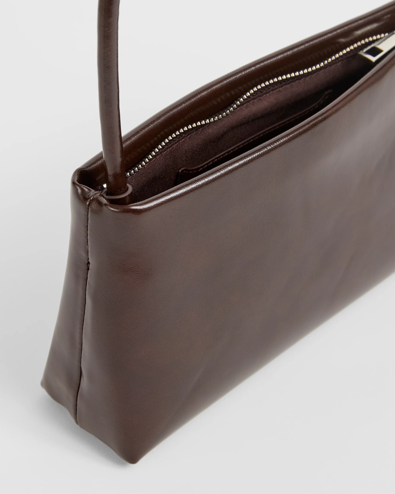 Minimal East West Shoulder Bag - Chocolate 2 of 2