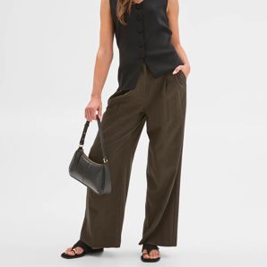 Petites Herringbone Wide Leg Pants product image