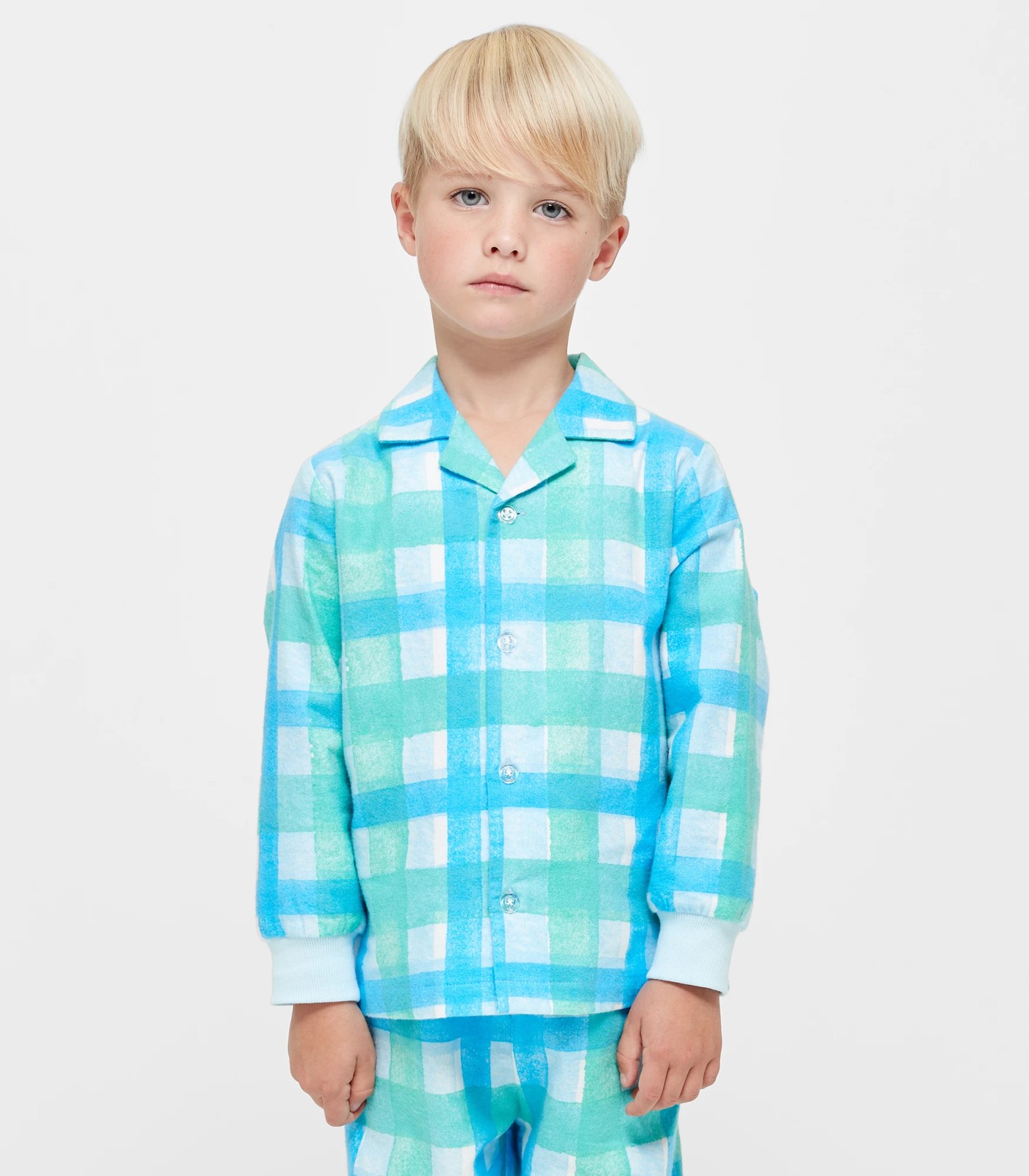 Family Matching Boys Junior Checkered Cotton Flannelette Pyjama