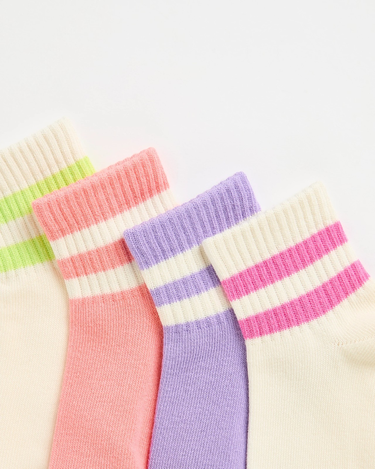 Maxx Australian Cotton Blend 4 Pack Girls Quarter Crew Socks 2 of 3