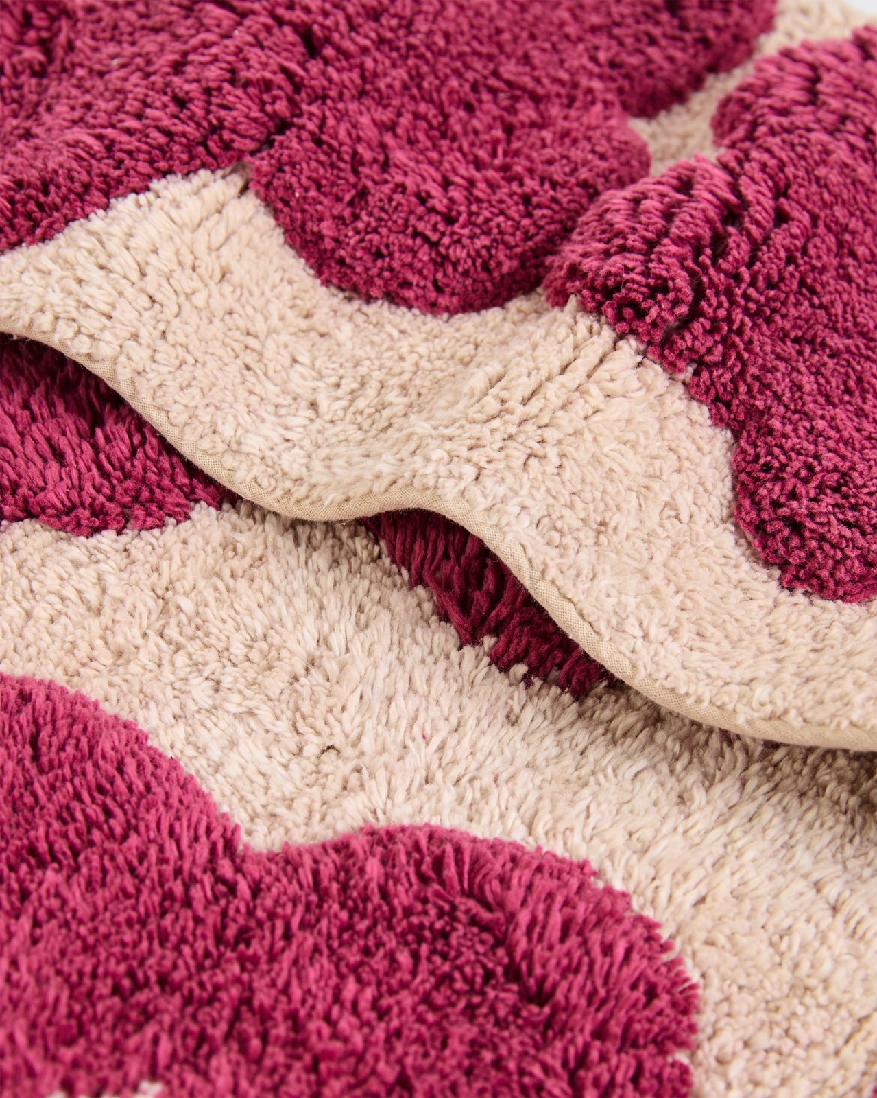 Jasmine Floral Australian Cotton Bath Mat - Pebble/Vintage Rose 2 of 2