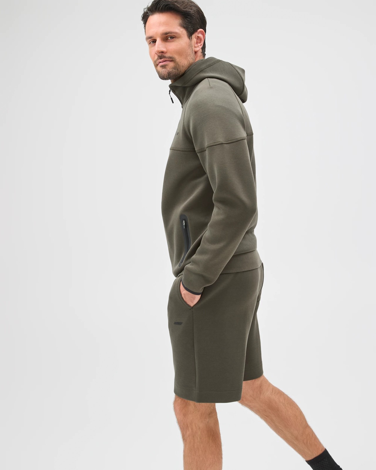 Active Australian Cotton Blend Tech Pullover Hoodie - Khaki 5 of 5