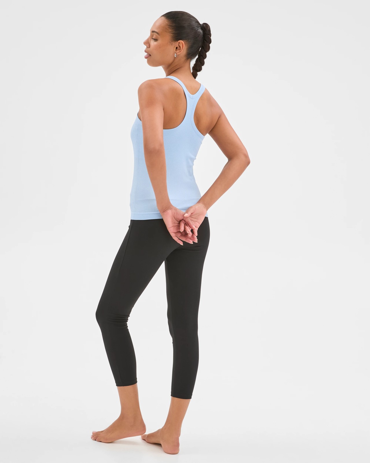 Active Studio Soft Ribbed Tank Top with Shelf Bra - Blue Mist 6 of 6