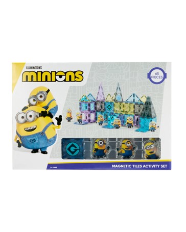 65 Piece Illumination's Minions Magnetic Tiles Activity Set