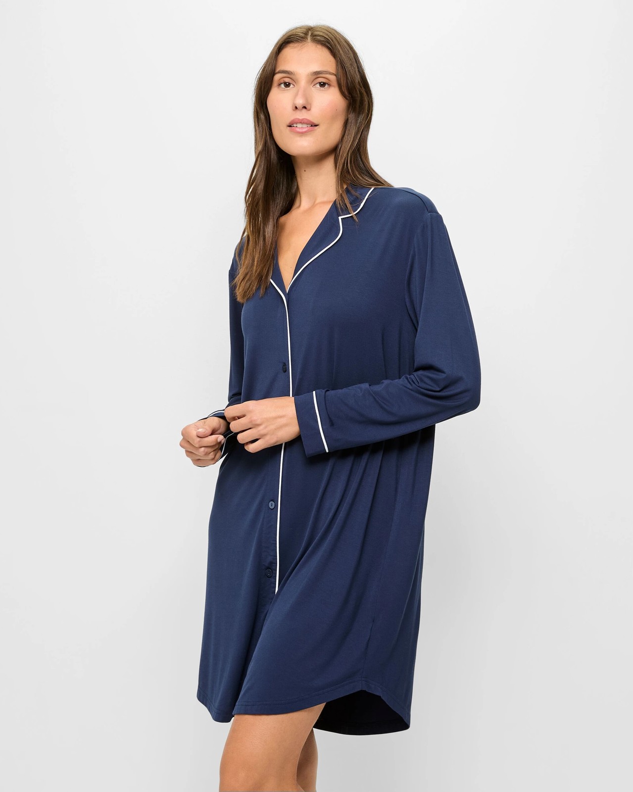 Soft Comfort Bamboo Long Sleeve Nightie 3 of 5
