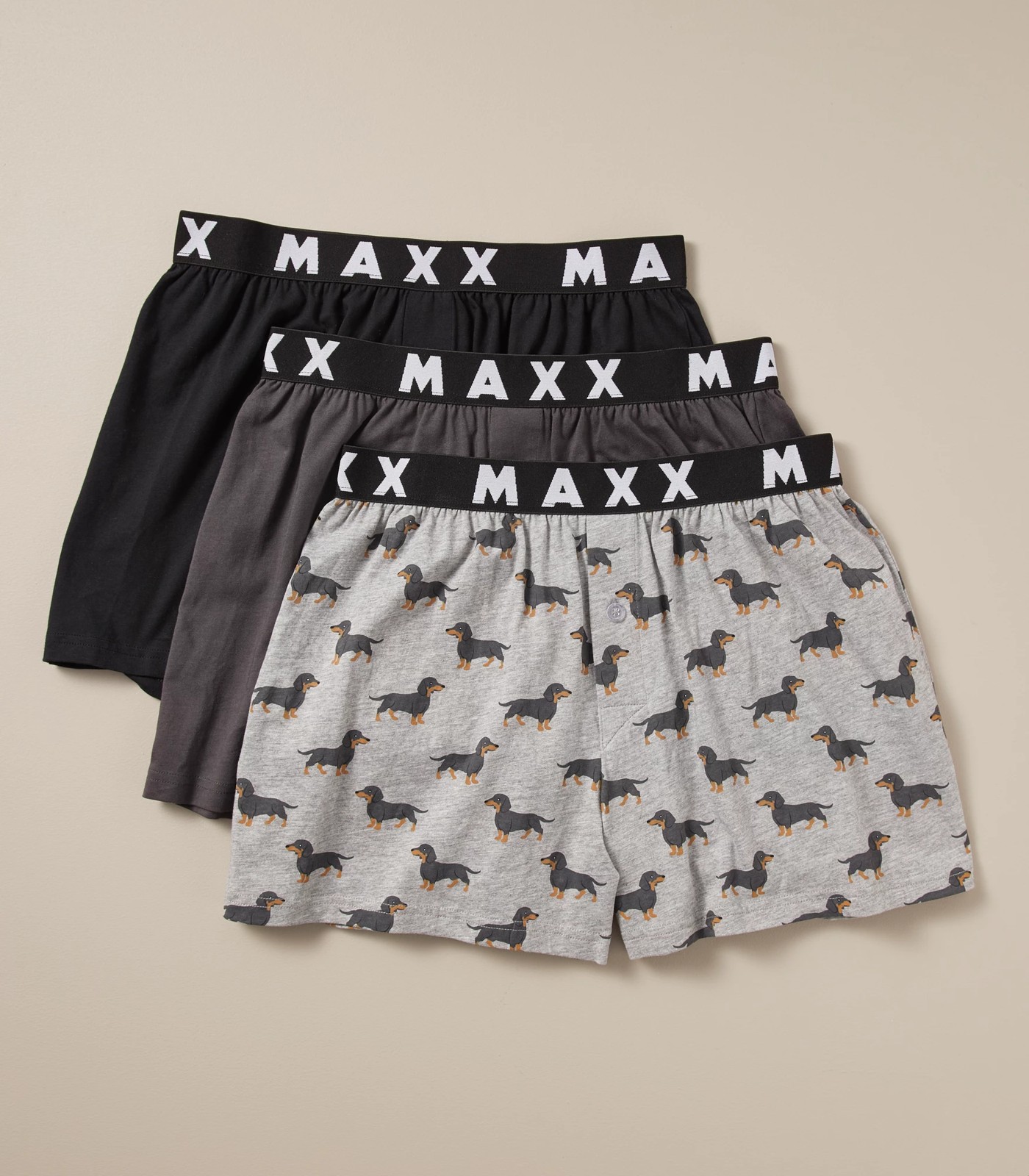 Maxx 3 Pack Knit Boxers - Dogs