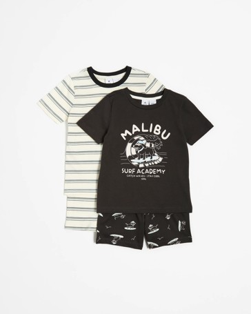 Australian Cotton Print Younger Boys Pyjama Set - 2 Pack