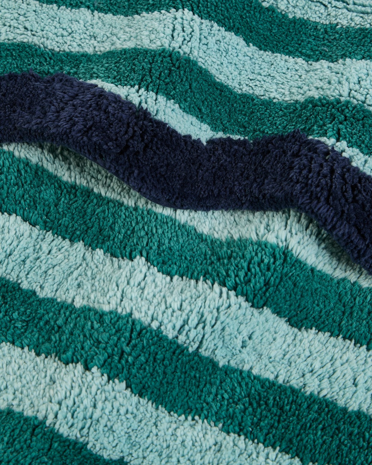 Kids Stripe Cotton Bath Mat - Peacoat 2 of 2
