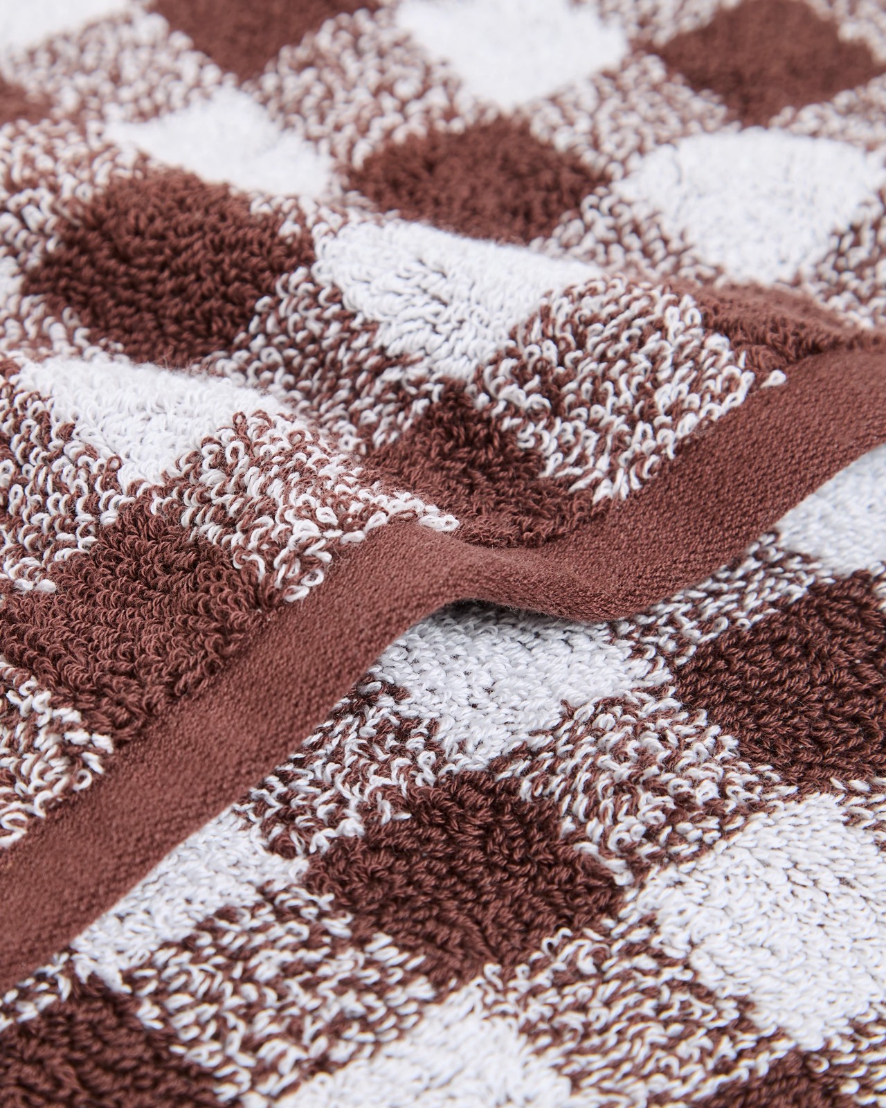 Georgie Australian Cotton Gingham Bath Sheet - French Toast 3 of 3
