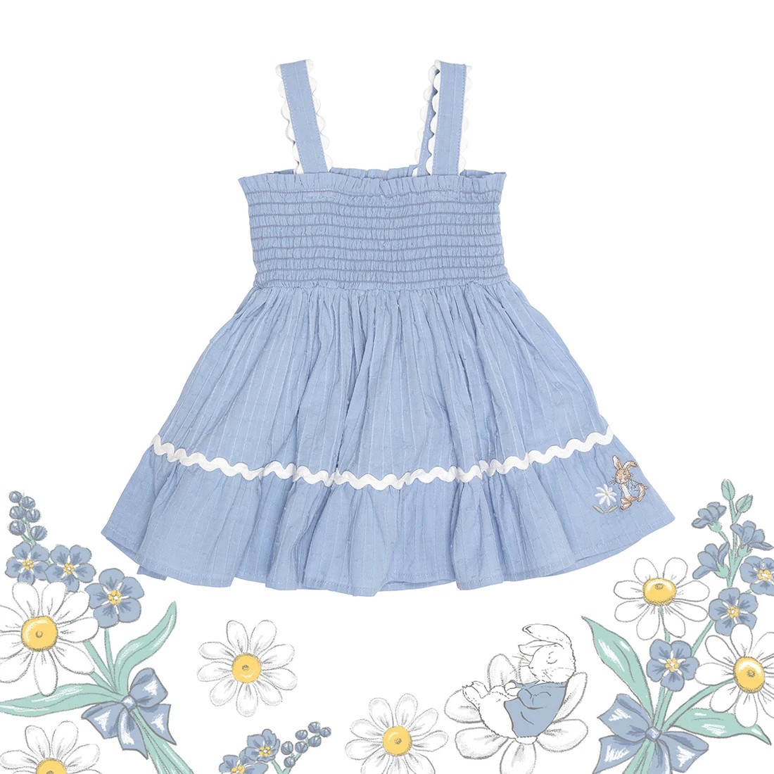 Peter Rabbit Baby Shirred Dress 5 of 5
