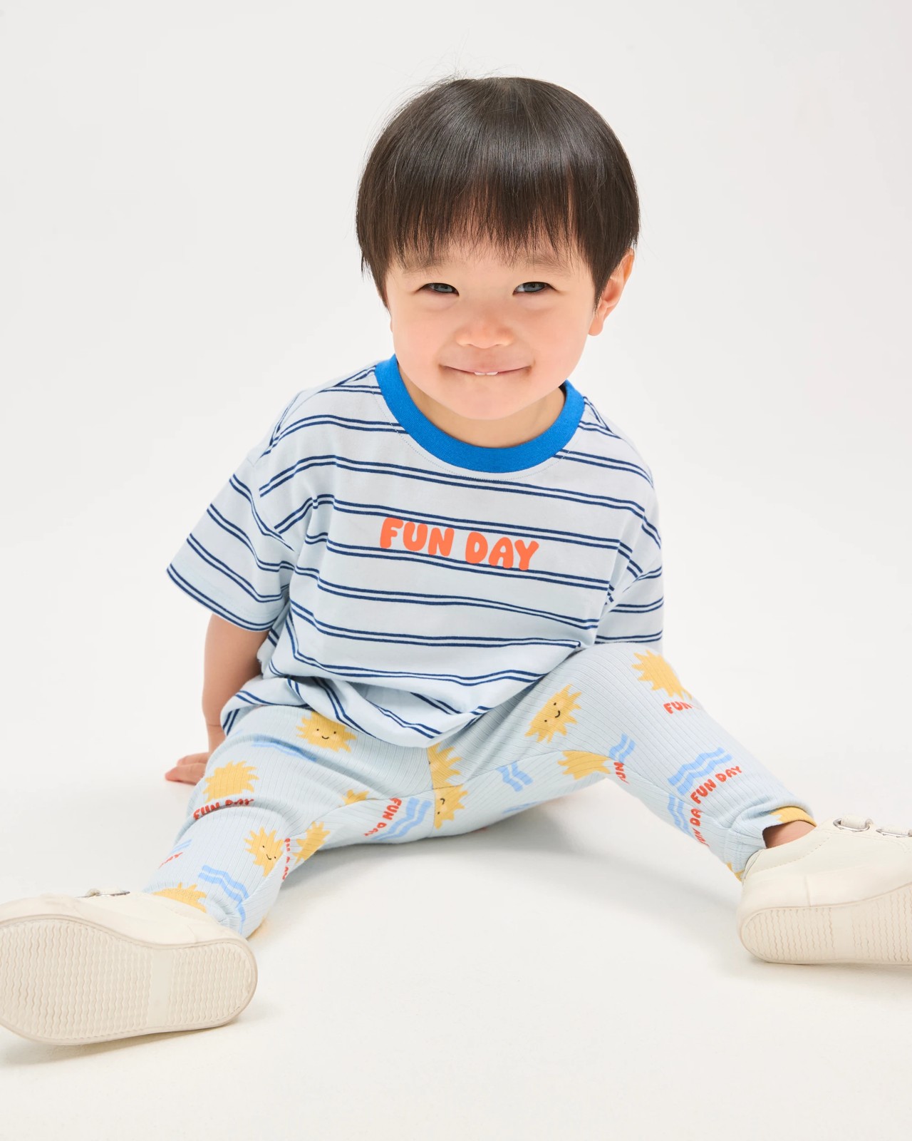 Baby Organic Cotton Ribbed Leggings - Fun Day Blue 2 of 5