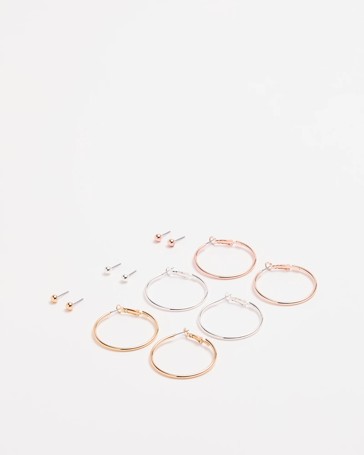 Multi Pack Hoop and Stud Earrings