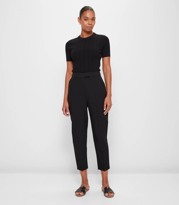 High Waist Slim Tapered Ankle Pants - Preview