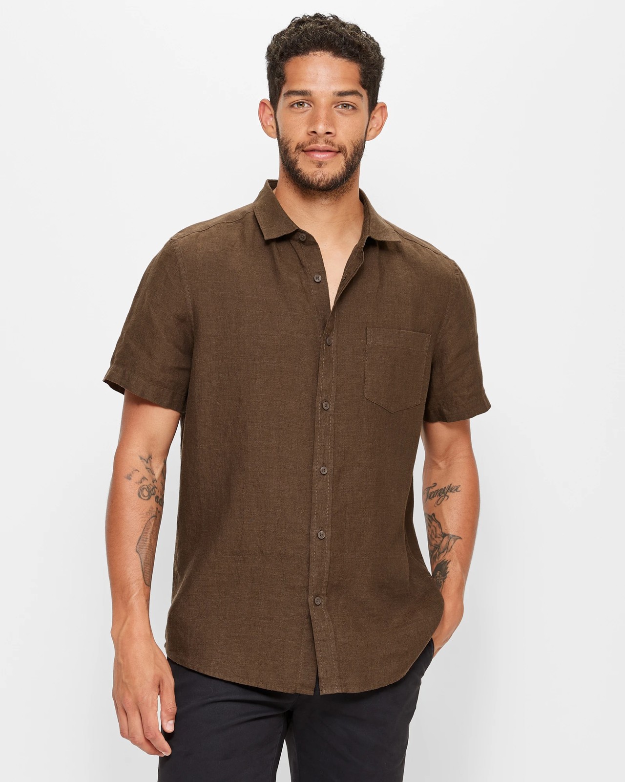 Short Sleeve Linen Shirt | Target Australia