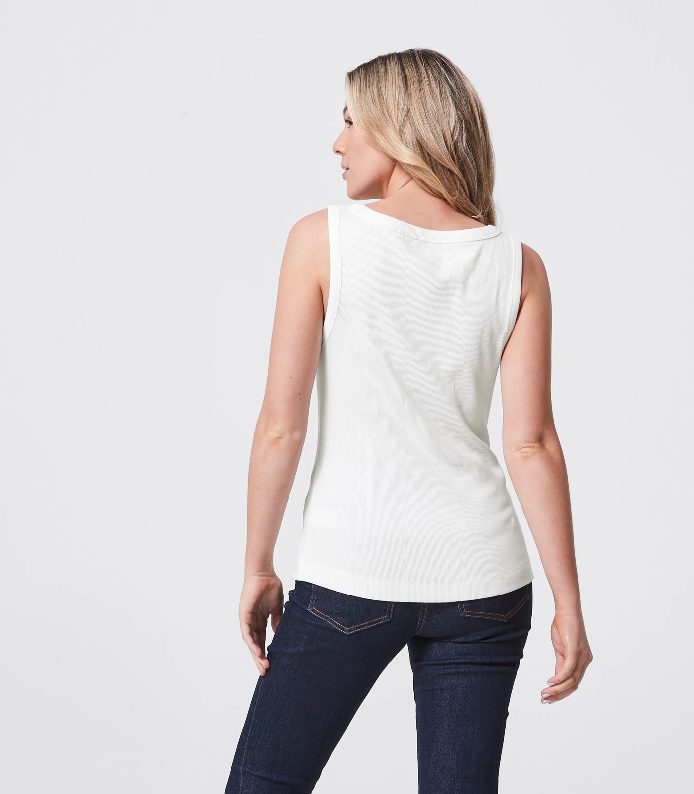 Organic Cotton Ribbed Tank Top - True White