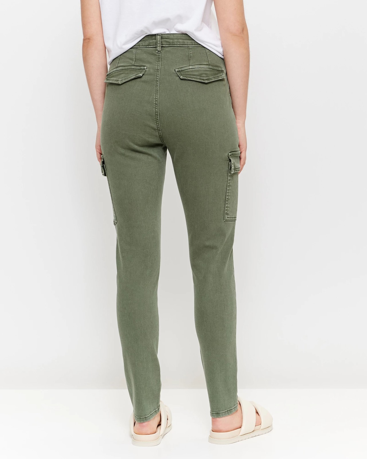 Lily High Rise Cargo Jeans - Green